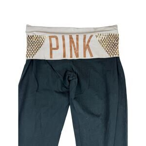 Y2K Victoria's Secret PINK Yoga Pants Small Black Fold-Over